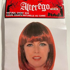 Alterego costume wig - short bob - red/orange NWT